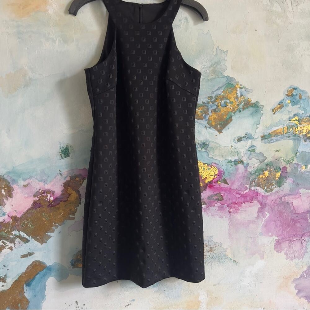 Trina Turk black LBD black dress size 4 3D diamond fabric